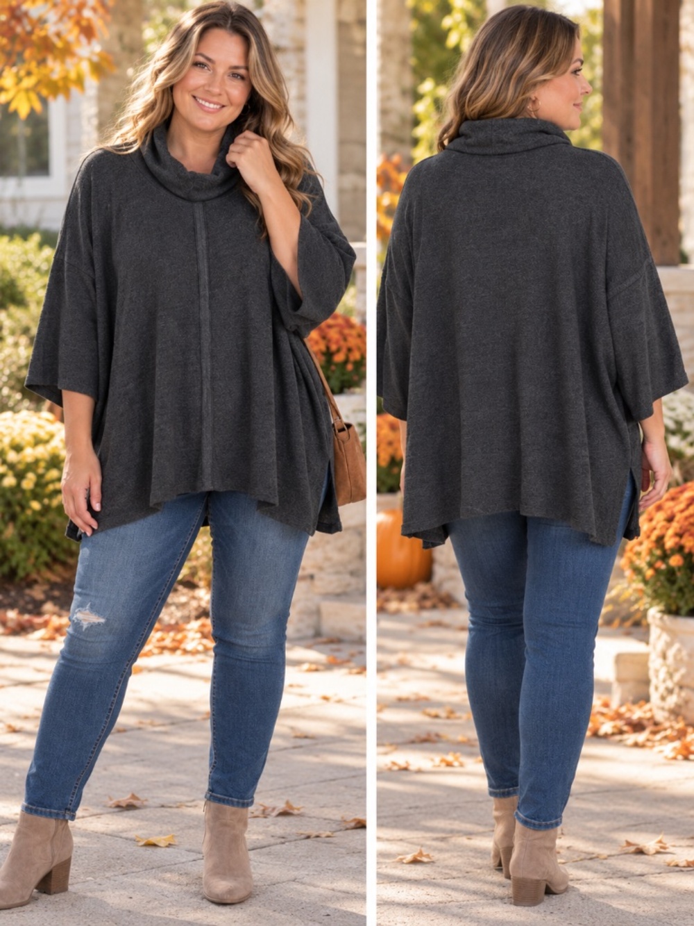 J. Jill High Neck Poncho L